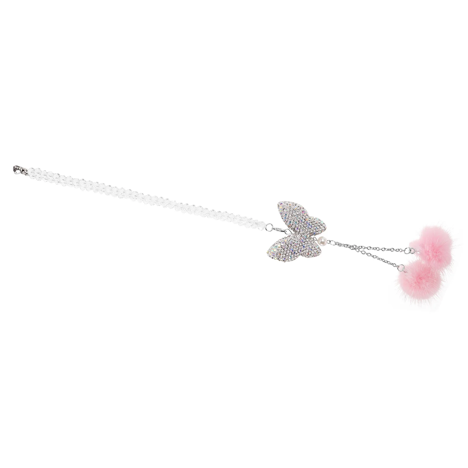 

2pcs Crystal Car Hanging naments Butterfly Decorative Pendant Rhinestone Lightweight Universal Rearview Mirror Accessories