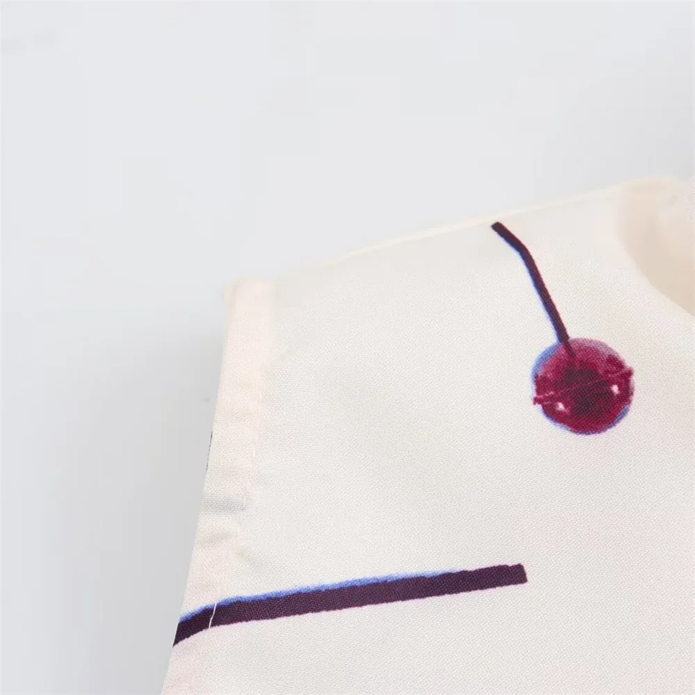 LIBIELIY LIBIELIY 2025 Summer New Women's European And American Style Fashion And Temperament Printed Poplin Shirt Dress