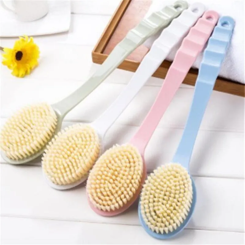 1pc Back Body Bath Shower Cleaning Brushes Bath Brush Long Handle Exfoliating Scrub Skin Massager Exfoliation Bathroom Brush