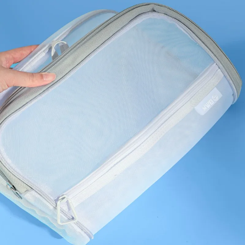 2pc Document Pocket Test Paper Folders Bag Zippered Portable Book Student Classification Data Storage File Bag Operation Filing