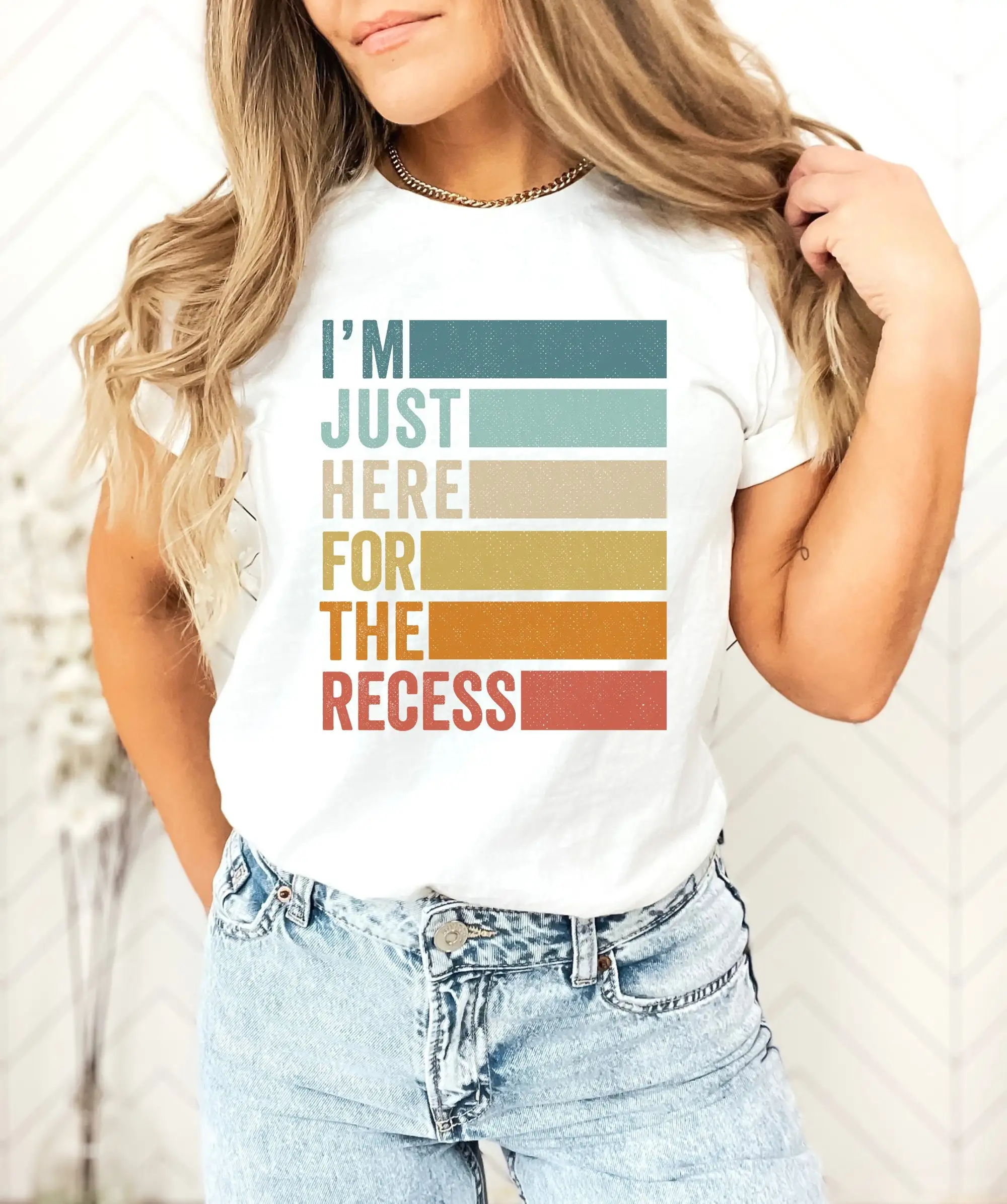 I'M Just Here For The Recess Kindergarten Teacher T Shirt Back To School Funny