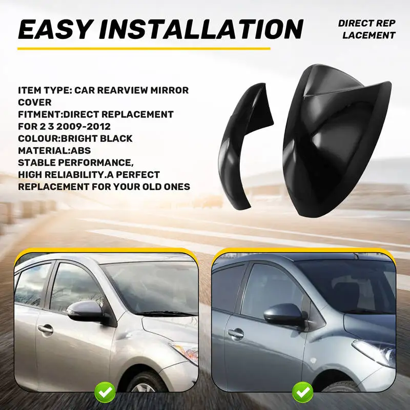 

Крышка зеркала заднего вида автомобиля, корпус зеркала заднего вида для Mazda 2 3 2009-2012, боковая крышка зеркала заднего вида