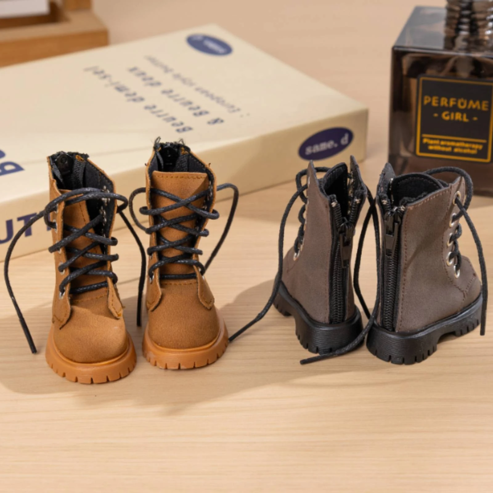 

Miniature Lace-up Doll Boots Eyelet Lacing Ankle-High Doll Boots
