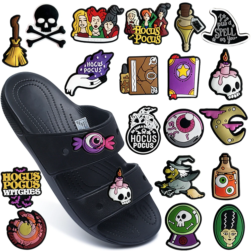 MINISO 1PCS Halloween Witch Series shoe Charm Garden Shoe Accessories Buckle for clogs Decorate sandals Decorate gifts