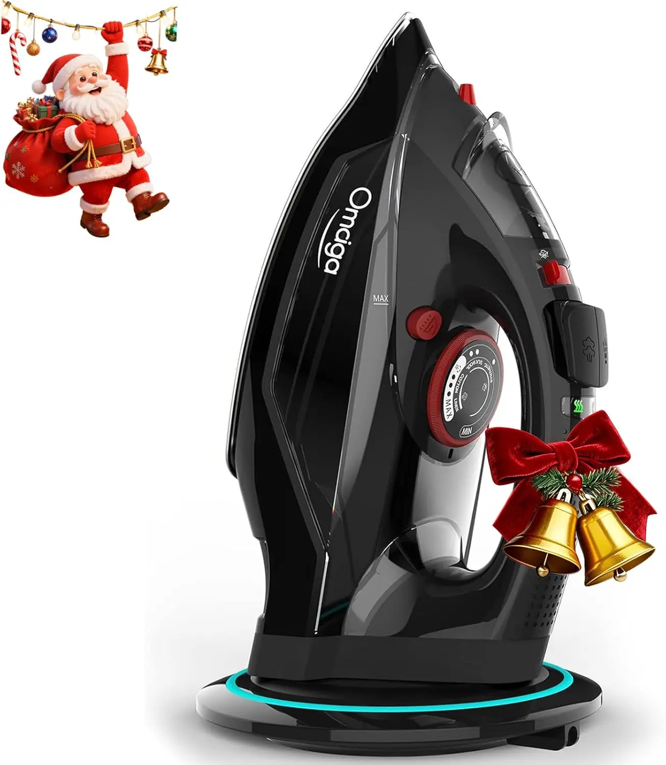 

Cordless Iron with Ceramic Soleplate, Auto Shut Off, Self-Clean, Burst of Steam, Anti-Calc, 3 Settings, Black