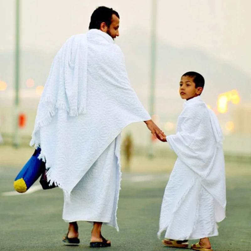 Ihram 성지 순례 수건, 이슬람 아랍 메카 Hajj 옷, 남성 이슬람 라마단 기도 예배 의상, 숄 주바 토브