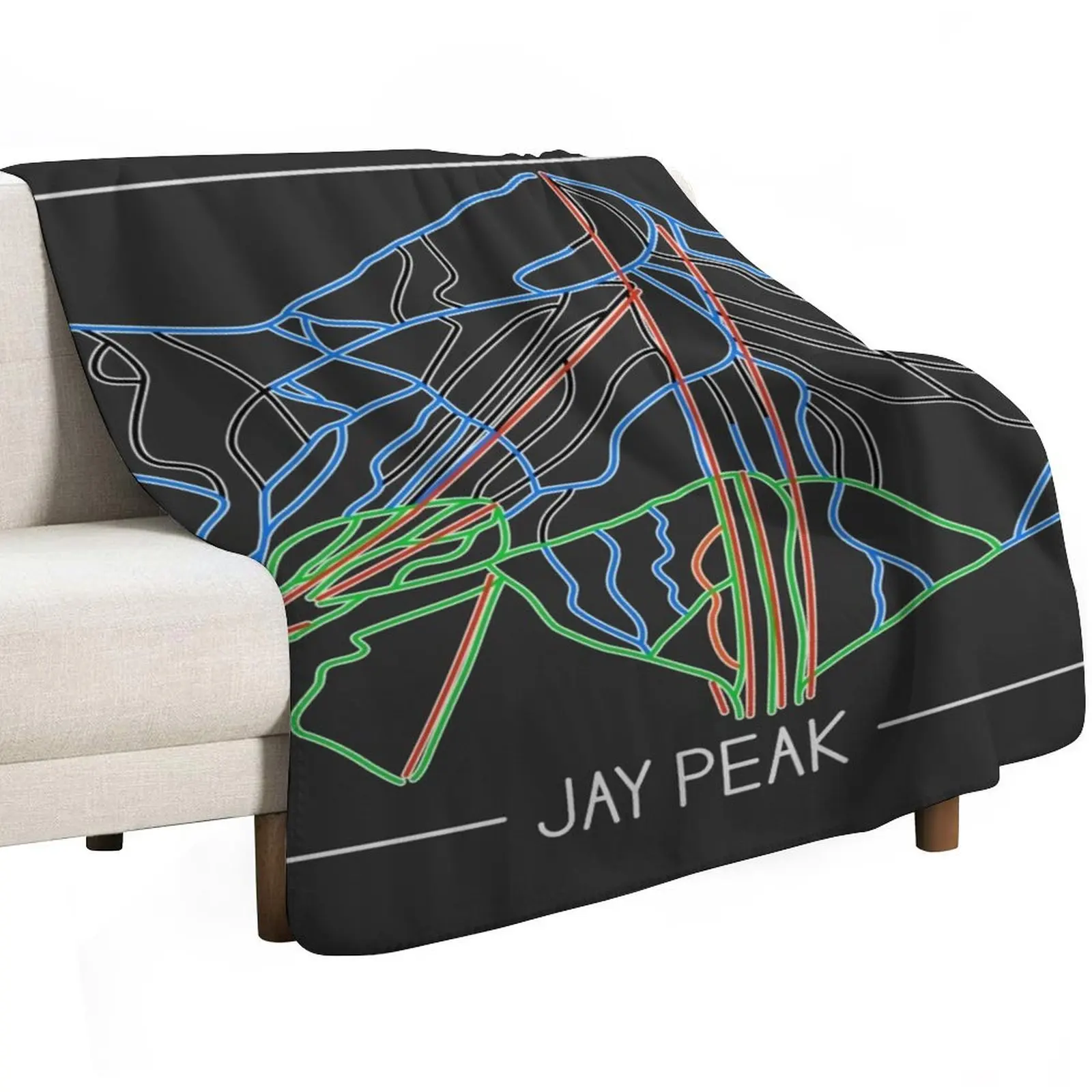 Jay Peak Trail Rating Trail Map Throw Blanket Camping Flannel Picnic Decorative Sofa Flannels Nap Blankets