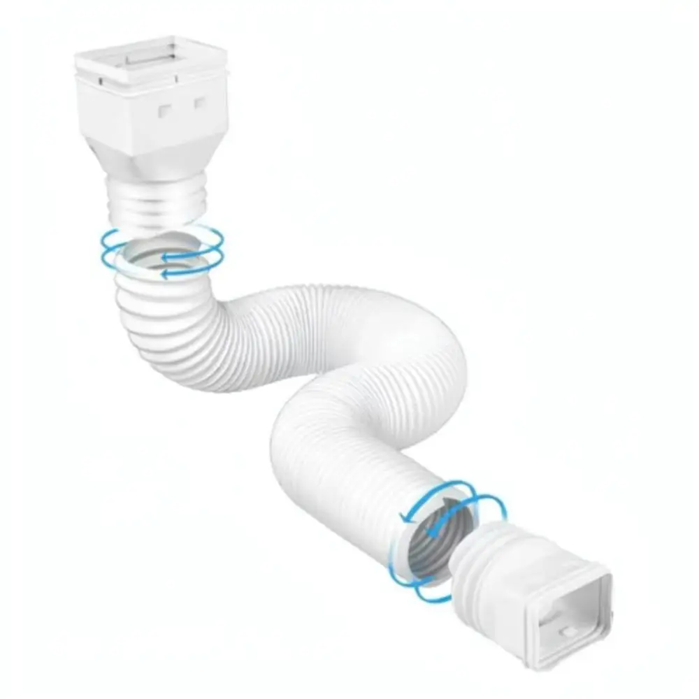 Flexible HDPE Square Rainwater Downspout Diverter Extension Tube For Outdoor House Foundation Water Drainage