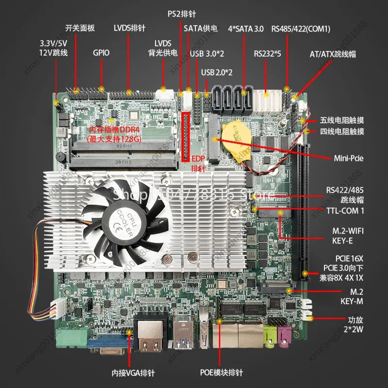 For 11th Gen Intel Core Mini ITX Industrial Motherboard Optional i7/i9 Rugged Portable Laptop IPC Mainboard DDR4 SO-DIMM view 4
