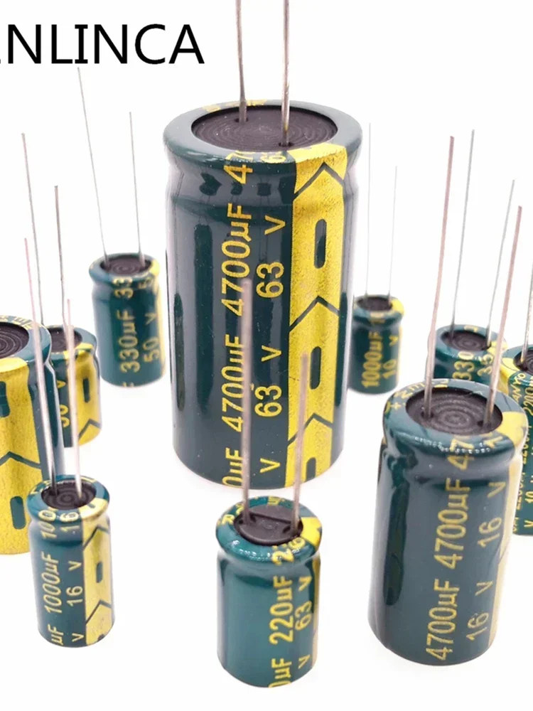 Wielka wyprzedaż 6.3V 10V 16V 25V 35V 50V 100V 250V 400V 450V wysokiej częstotliwości aluminiowy kondensator 22uf 100uf 470uf 680uf 1000uf — zdjęcie 2
