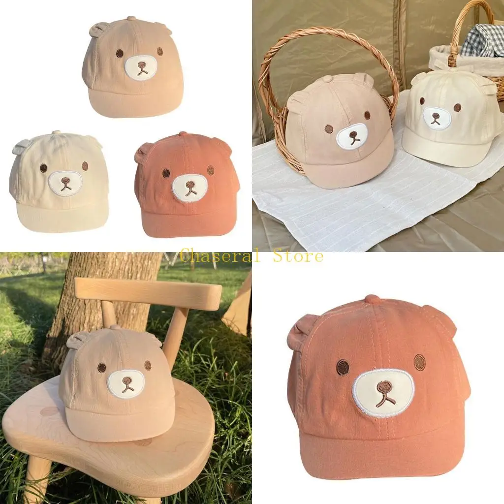 

E7CE Summer Soft Brim Baby Baseball Hat Kid Sun Caps Children Casquette Cotton-made