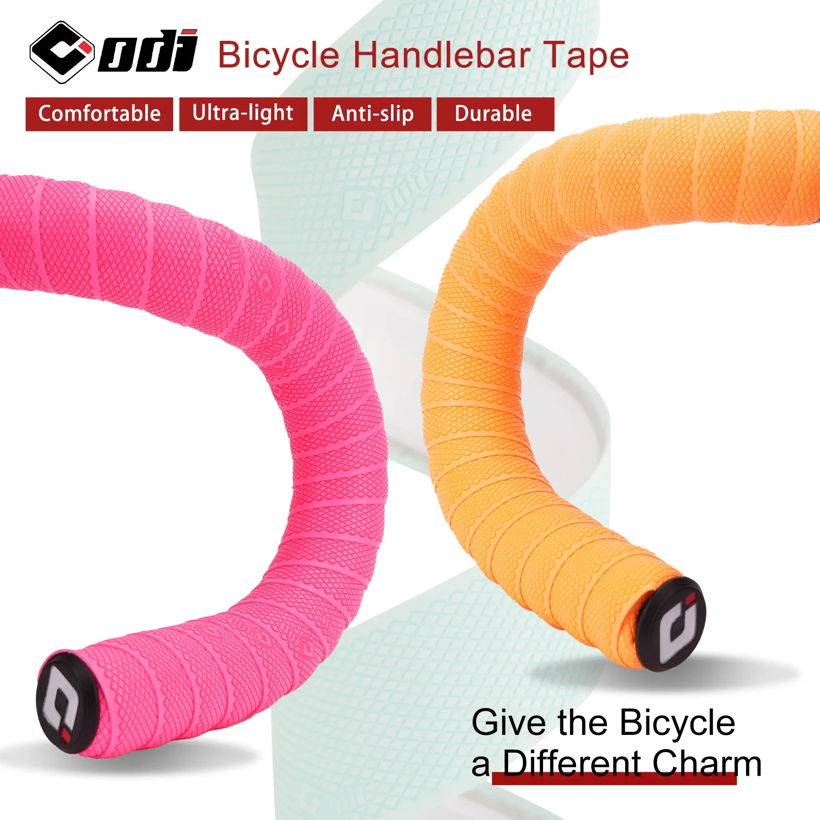 ODI Road Bike Bar Tape Ultra-light Bicycle Handlebar Strap High Toughness PU/EVA Diamond Texture Anti-slip Handle Belt Bar Wrap