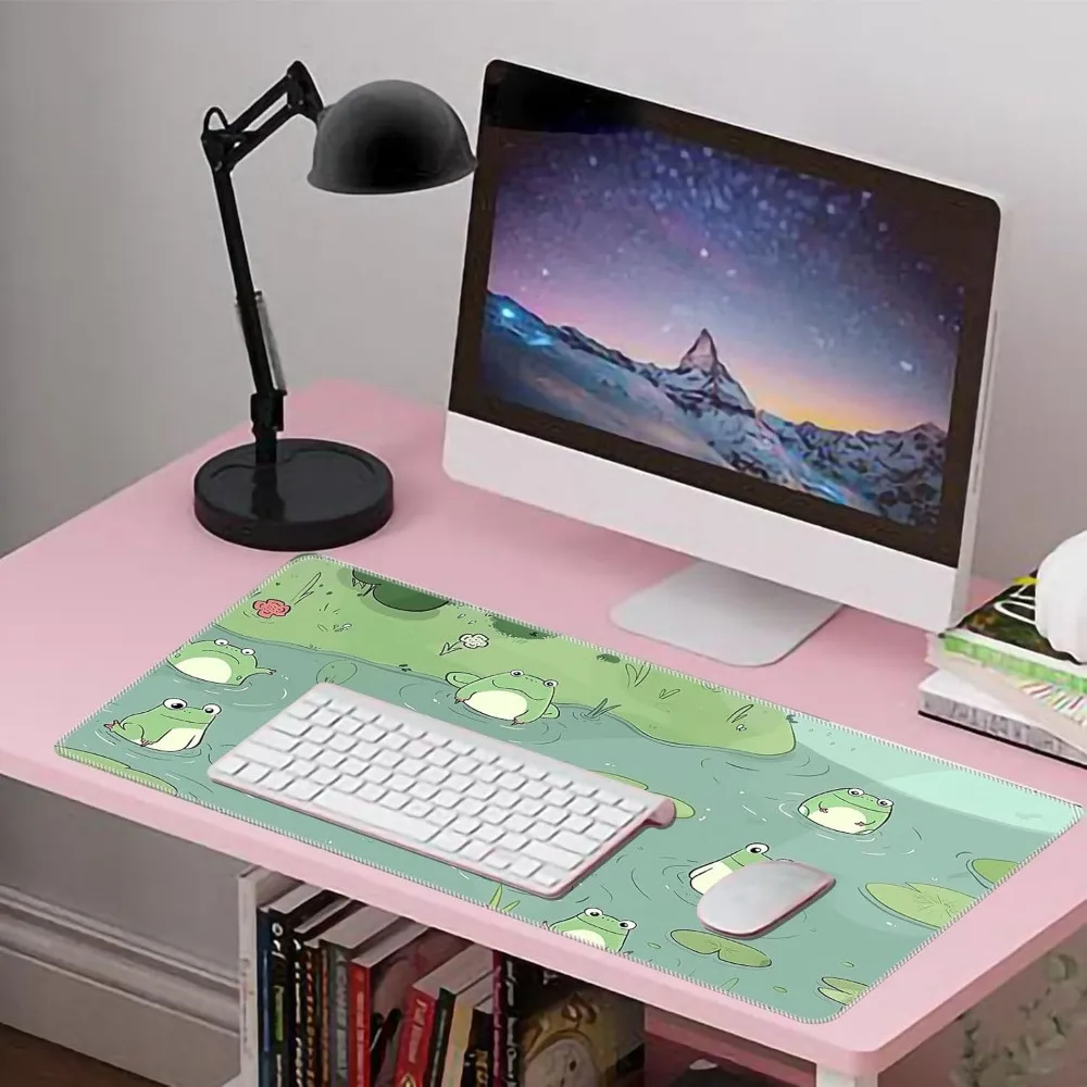 Tapete de mouse estético Kawaii, 31,5x11,8 polegadas, acessório de mesa fofo, tapete de mouse de escritório antiderrapante