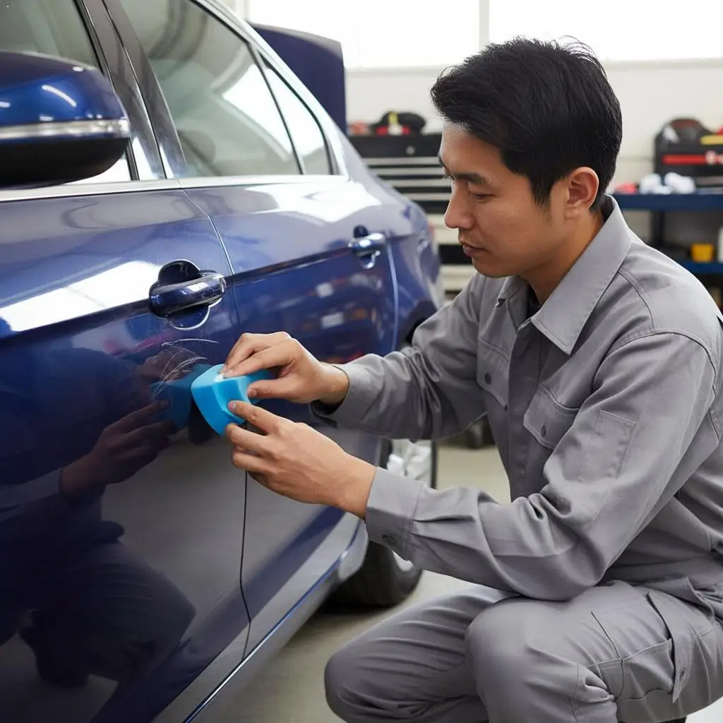 

Набор для удаления царапин с автомобиля 120 мл: восстанавливающий полировочный воск с губкой и салфеткой для восстановления блеска и ухода за лакокрасочным покрытием