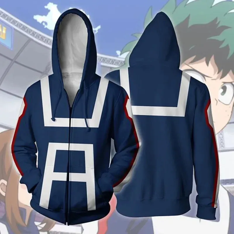 Anime Cosplay 3D nuevo My Hero Academia Bakugo Katsuki Cosplay disfraz sudaderas con capucha hombres moda Anime sudaderas hombres mujeres Colleg 72th