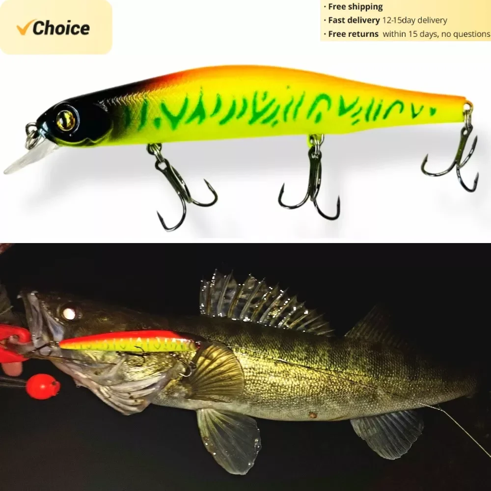 TSUYOKI Minnow Wobblers Watson 110mm 17g Magnet Weight System Long Cast Fishing Lure, Dive 0.8-1.2m Jerkbaits, ZipBait Orbit 110