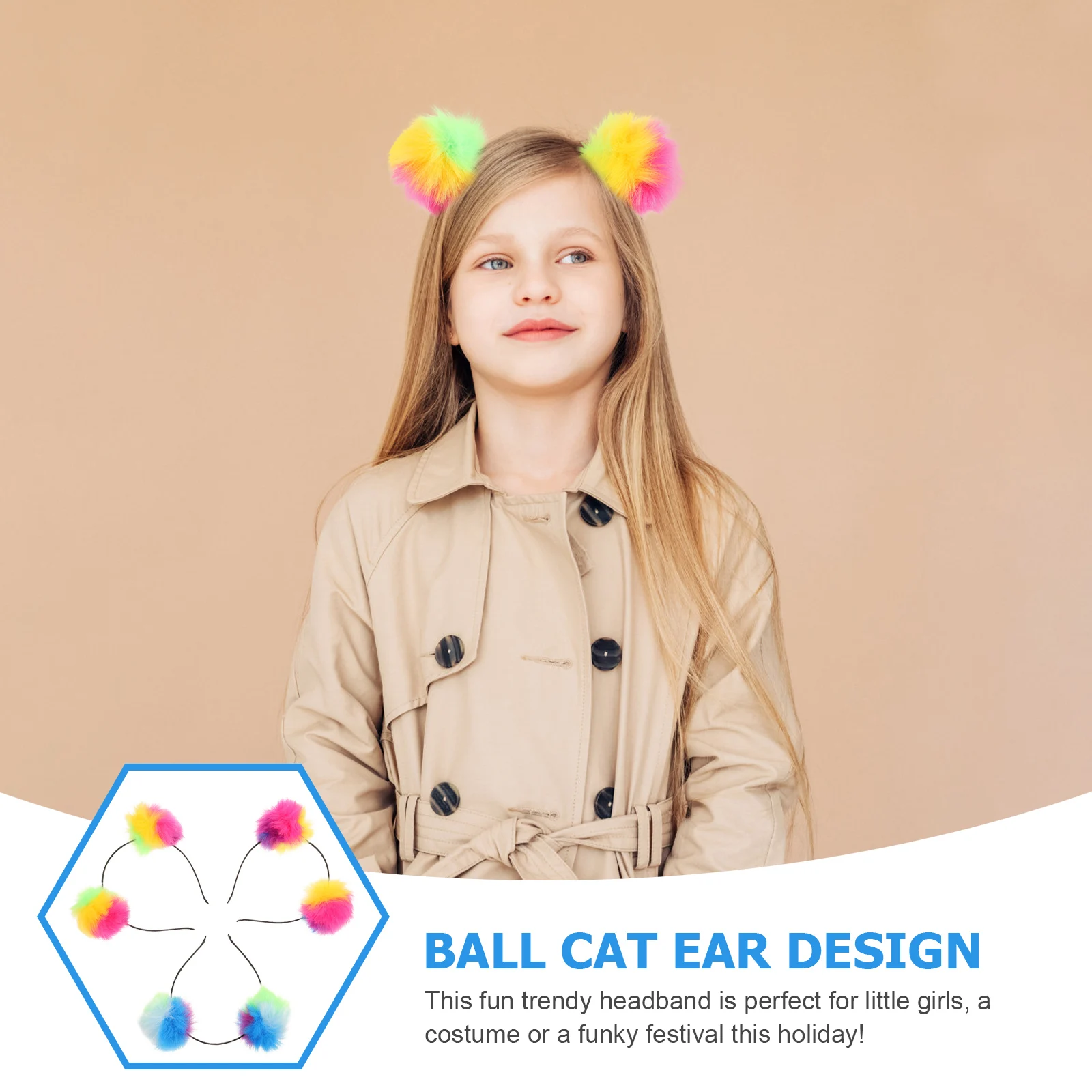 

3pcs Pompom Headband Iridescent Hair Band Girls Women Party Costume Festival Birthday Cosplay Event Accessory Haircare Styling