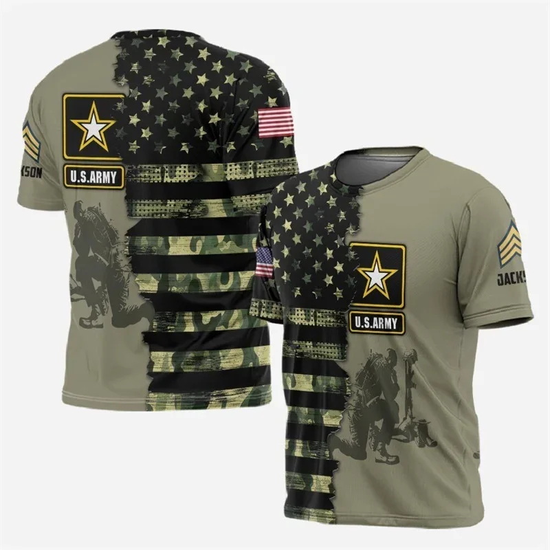 

US T Shirt For Men Camouflage Tshirts 3D Print Short Sleeve Tee Tops Camisas De Hombre