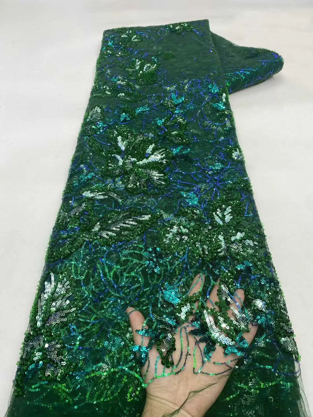 แฟชั่นฝรั่งเศสตาข่ายเย็บปักถักร้อยลูกไม้ผ้าเลื่อมแอฟริกันไนจีเรียผ้าสำหรับงานแต่งงานชุด