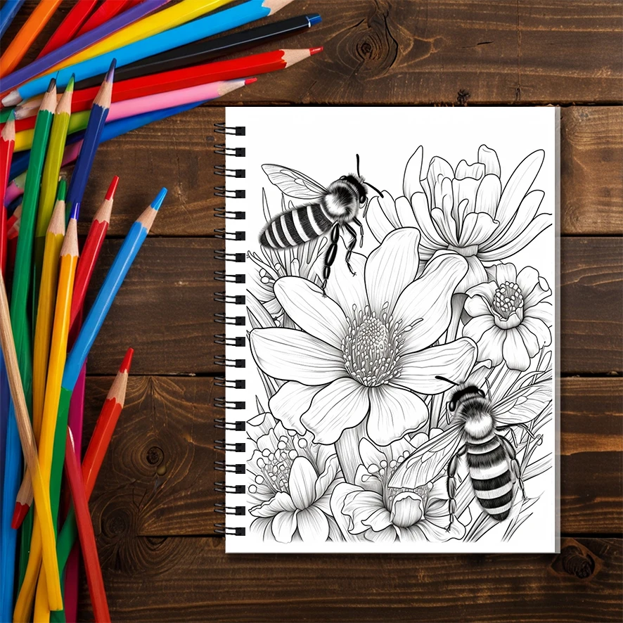 Adult Coloring Book - 8.3x 11.2 Inch 22 Page Coloring Book - Helps Reduce Stress and Ease Emotions