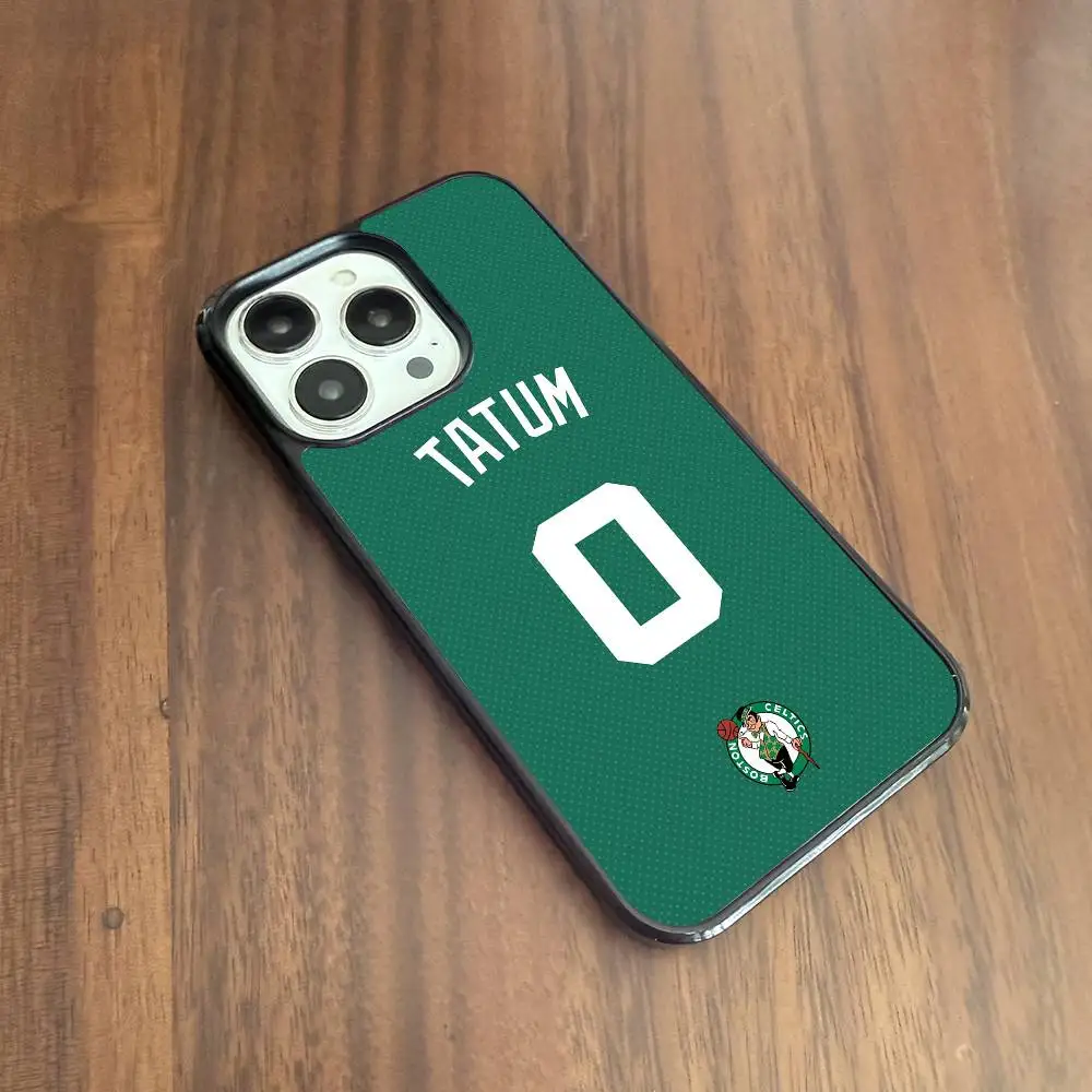 حافظة هاتف نجم كرة السلة TATUM 0 مناسبة لهاتف آيفون 17 Air 16 PRO MAX 15 14 13 12 11 غلاف صلب أسود