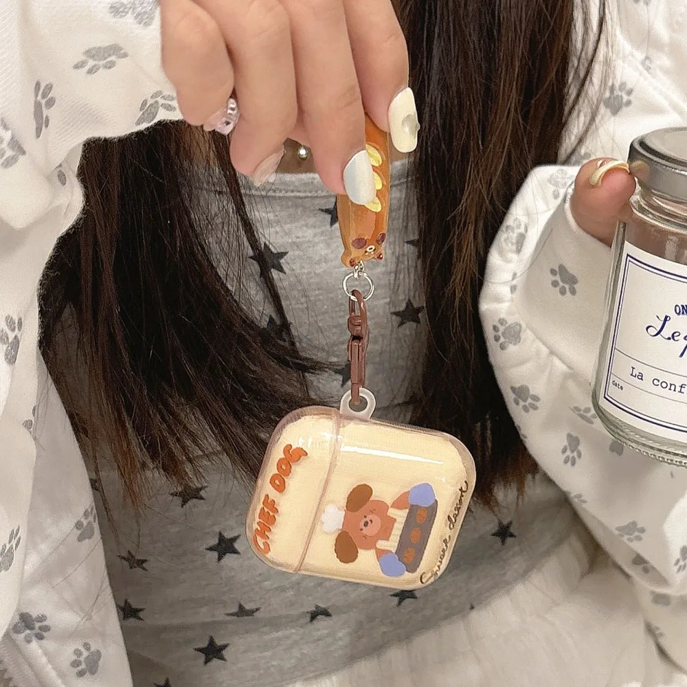 Korea Cartoon Cute Bear Brown Clear Gloss Soft Headphone Coque Case For Apple AirPods 2 3 4 New Protective Shell For AirPods Pro