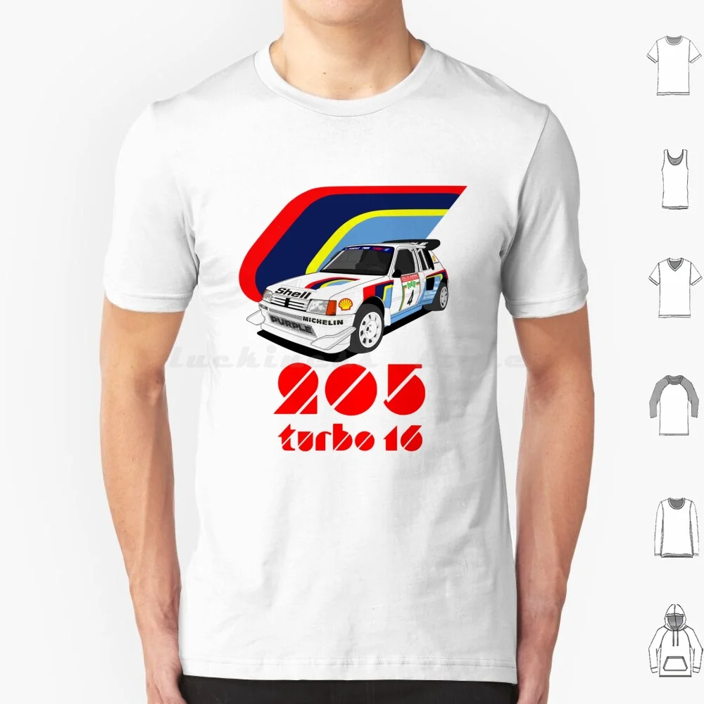 Camiseta 205 Turbo 16 E2 para hombres, mujeres y niños, 6xl, 205 T16 Turbo16 16 Soupape Valve Wrc Rally World Vatanen Salonen Kankkunen 86 1986