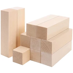 6/50Pcs Basswood Carving Block Natural Cork DIY Wood Crafts Portable Carving Art Supplies Suitable for Beginners/Craft Lovers