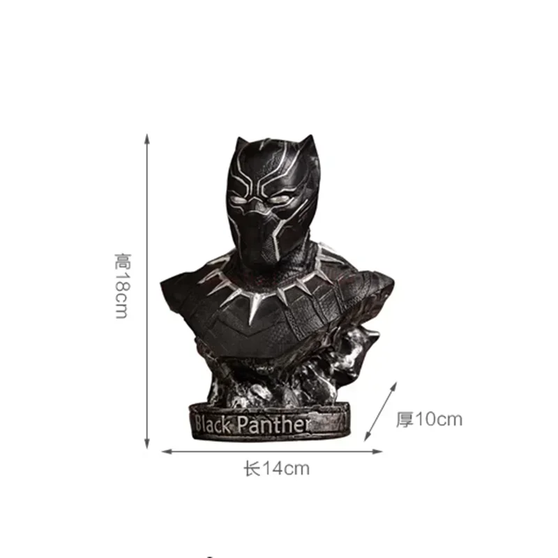 Busto de héroe de Marvel, Pantera Negra, estatua de resina, modelo de colección de acción, figura de Anime, decoración del hogar, escultura artística, artesanías, regalos de cumpleaños