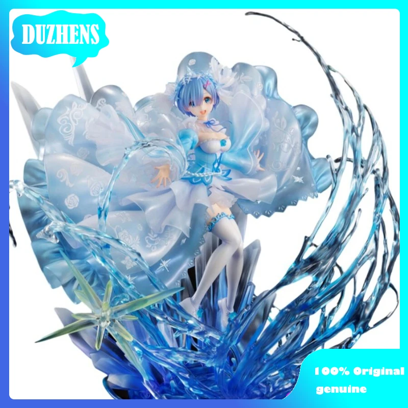 

100% Original:Anime Re:Zero REM Crystal dress 30cm PVC Action Figure Anime Figure Model Toys Figure Collection Doll Gift