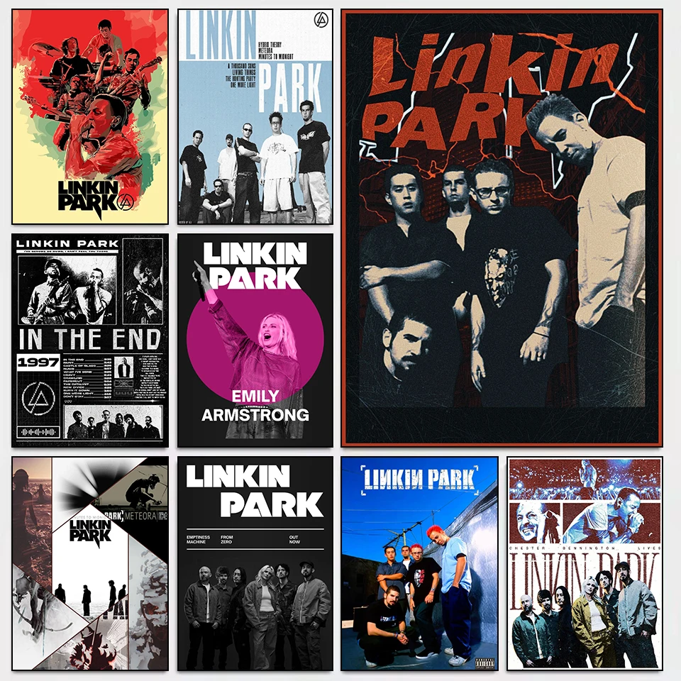 Póster Vintage de la serie Rock Band L-Linkin P-Park, lienzo impreso, imágenes artísticas para el hogar, pared del dormitorio, decoración moderna, pintura sin marco