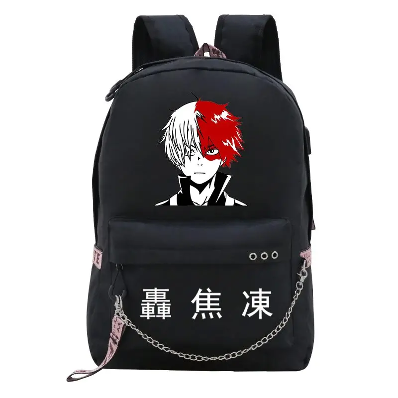 My Hero Academia USB Backpack Shoto Todoroki Deku Cosplay Bookbag Back to School Boys Girls Fans Gift Bag Mochila