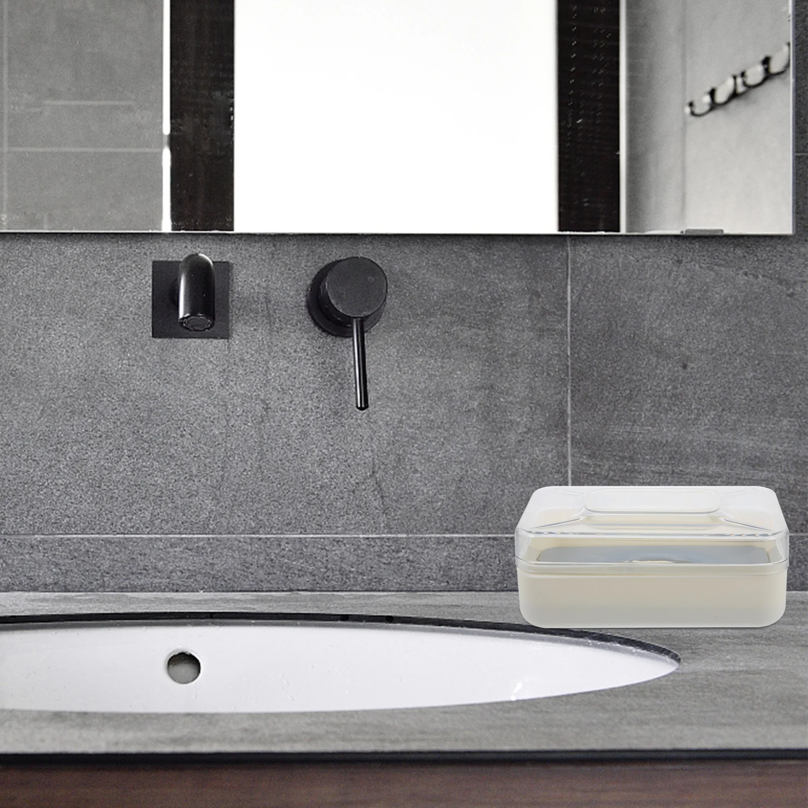 

Transparent Travel Soap Box Leak Proof Portable Soap Holder Lightweight Sealed Lid Case for Bathroom Outdoor Camping Hiking Use