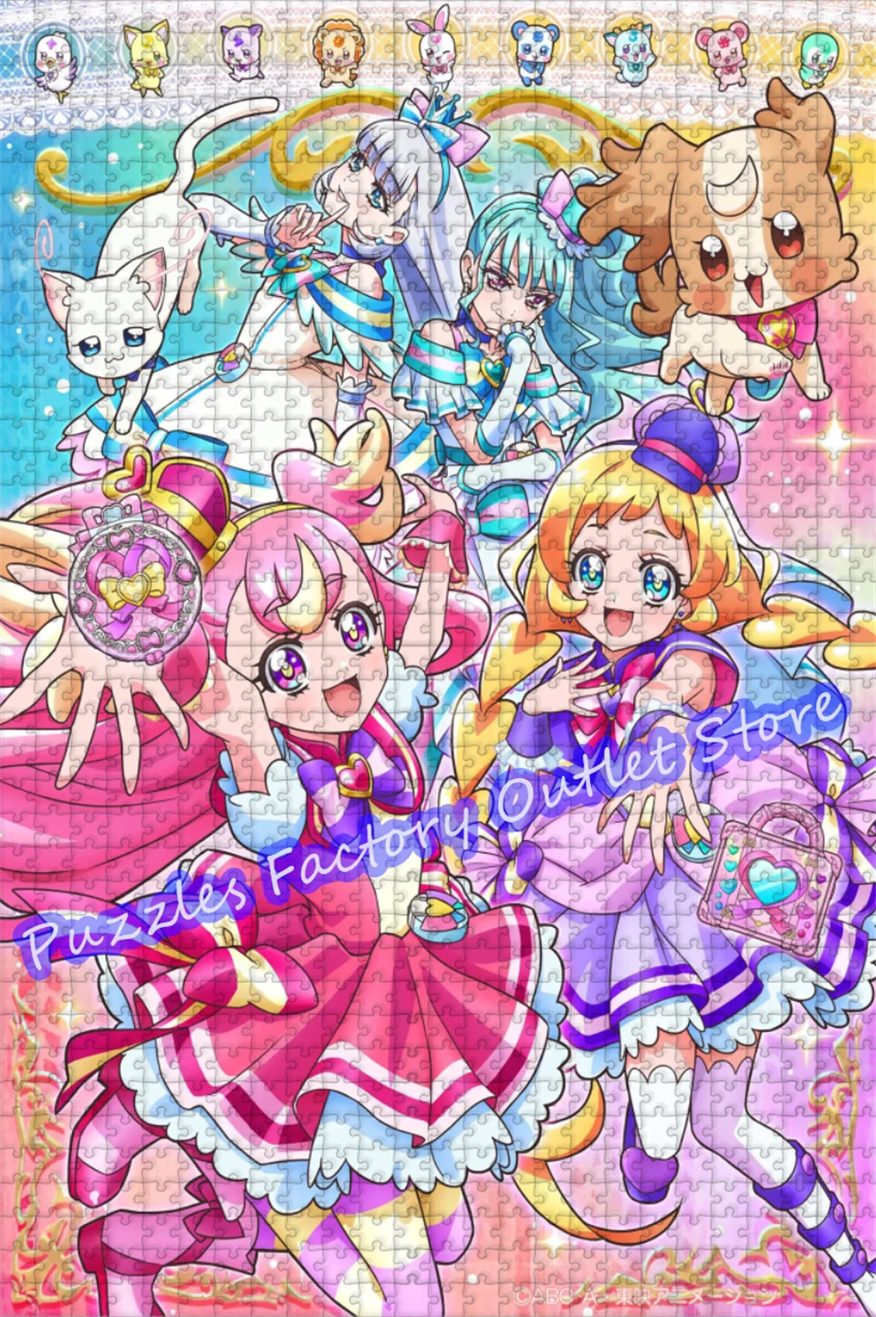 Wonderful Precure Anime 300/500/1000 Pieces Cartoon Two Are Pretty Cure Beauty Girl Jigsaw Puzzle for Kids Education Toys Gifts