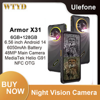 Ulefone Armor X31 5G Rugged Phone 6GB+128GB 6.56'' Android 14 Night Camera 48MP 6050mAh Helio G91  NFC Smartphone