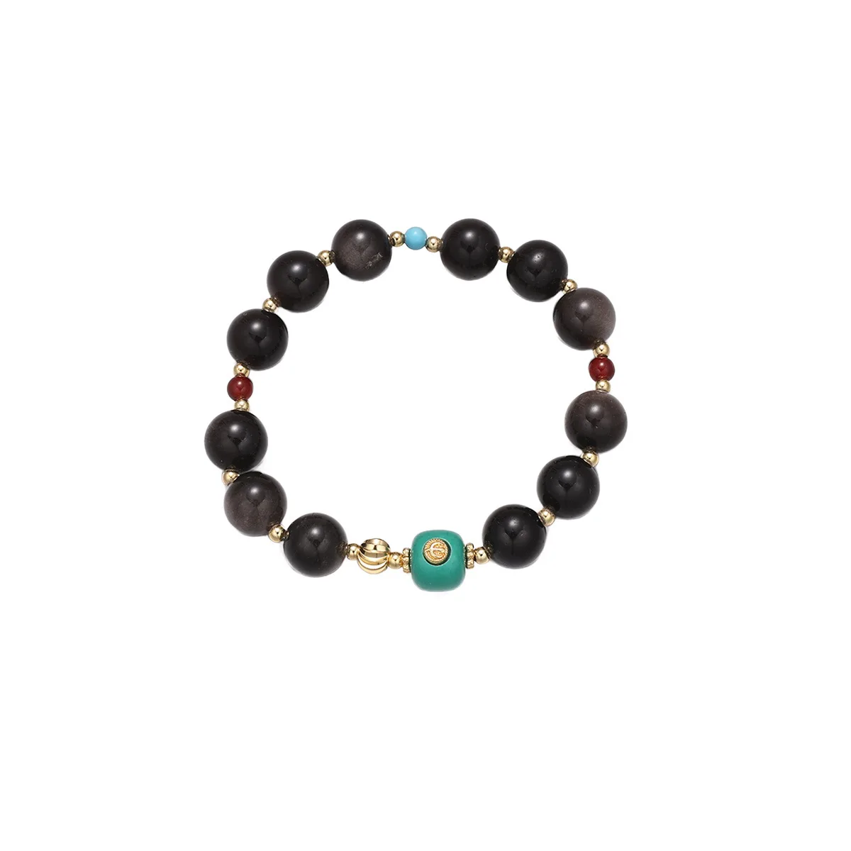 Tiger Eye Tea Quartz Yellow Citrine Bracelet Zen Style Silver Obsidian Bead Charm Bracelet for Women Gifts