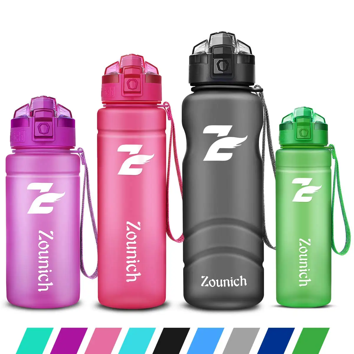 ZOUNICH High Quality Water Bottles Outdoor Sport Portable Leakproof Shakers Tritan Drinkware BPA Free