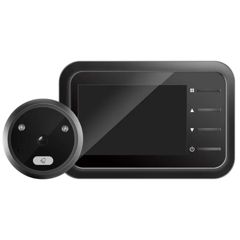 Smart Peephole Doorbell Camera, Home Peephole Viewer, Auto Record, Anel Eletrônico, HD, IR, Visão Noturna, Vídeo, 2,4"