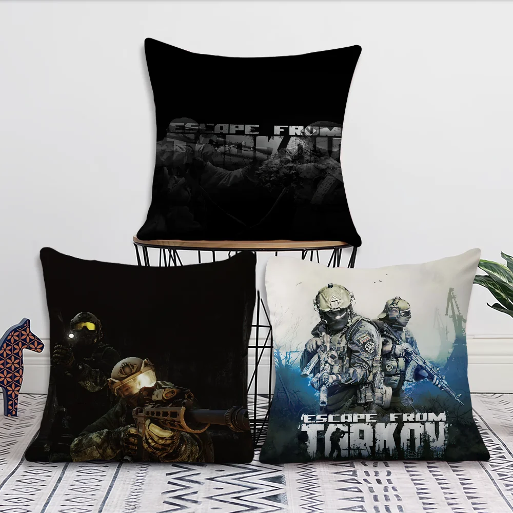 Game E-Escape From T-Tarkov cushion cover Living Room Accent Couch Back Support Square Lounge Restful Nap Companion Pillow Case