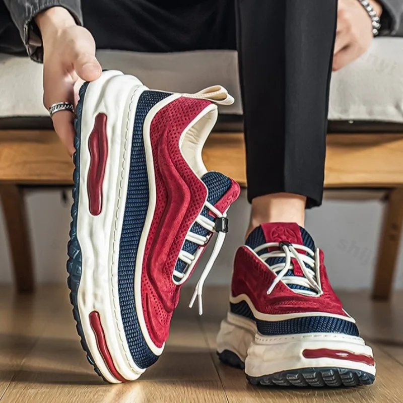 

Mesh Breathable Low Top Thick Soled Casual Sports Shoes for Men 2025 Autumn Fashion Trend Versatile Comfortable Chunky sneakers