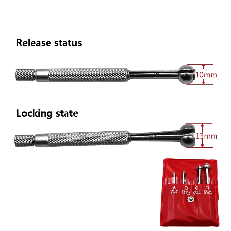 4 Stks/set 3-13Mm Verstelbare Binnendiameter Meter Telescopische Meter Verstelbare Binnengatmeter Handmatige Meting Groothandel