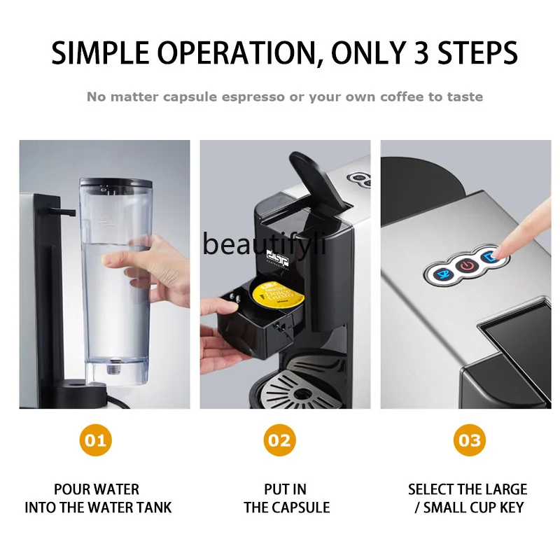 Macchina da caffè a capsule per uso domestico da 1450 W. Piccola macchina da caffè multifunzione a capsule italiane