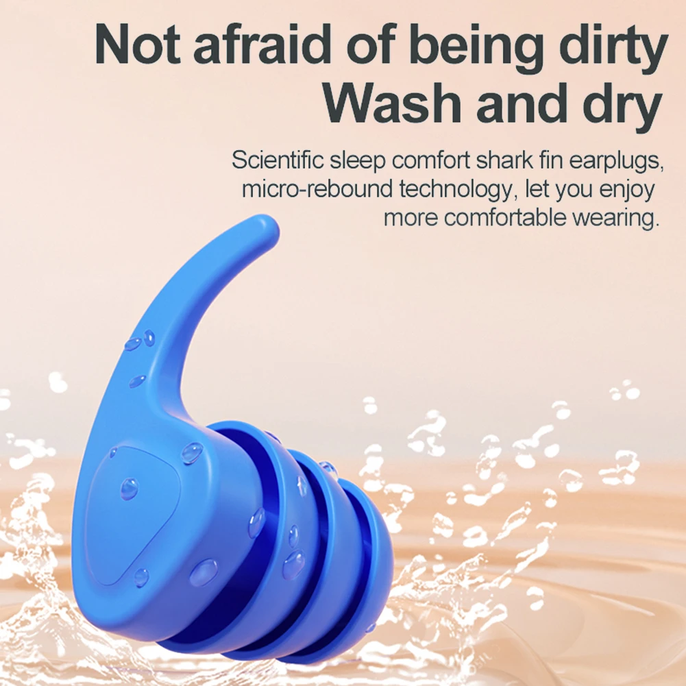 1 Pair Silicone Earplugs Sound Insulation Ear Proctection Earplugs Swimming Waterproof Ear Plugs Noise Reduction Ear Proctection