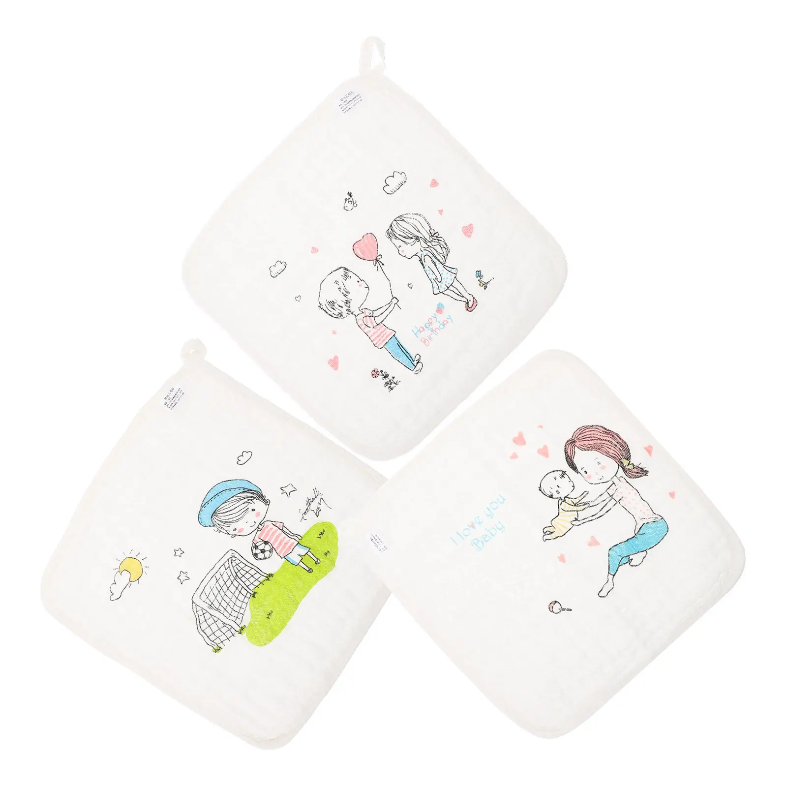 

3Pcs Cotton Baby Bibs for Drooling and Feeding Absorbent Soft Infant Saliva Towels Machine Washable Reusable Baby Shower Gift