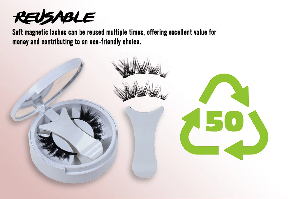 Magnetic Eyelashes Natural Look Easy to Apply Reusable False Lashes