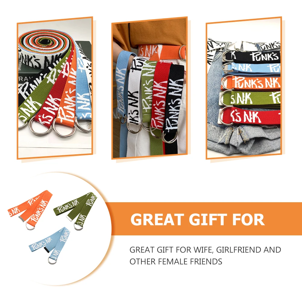 

3 Pcs Jeans Decorative Belt Belts Woman Canvas Ring Women for Trousers Ladies Doss D-ring