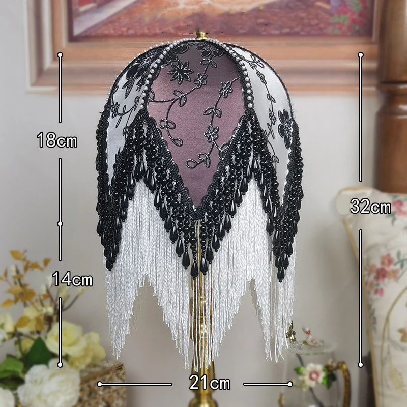 خمر الأوروبي مصباح ظلال اليدوية كريستال شرابات حبة أباجورة النسيج ل الجدول غطاء خفيف مصباح أرضي يغطي ديكور المنزل