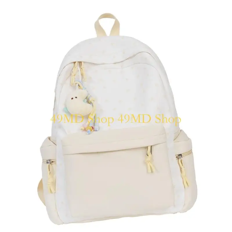 49MD Large Capacity Casual Daypacks Aesthetic Backpack Student School Bag Teens