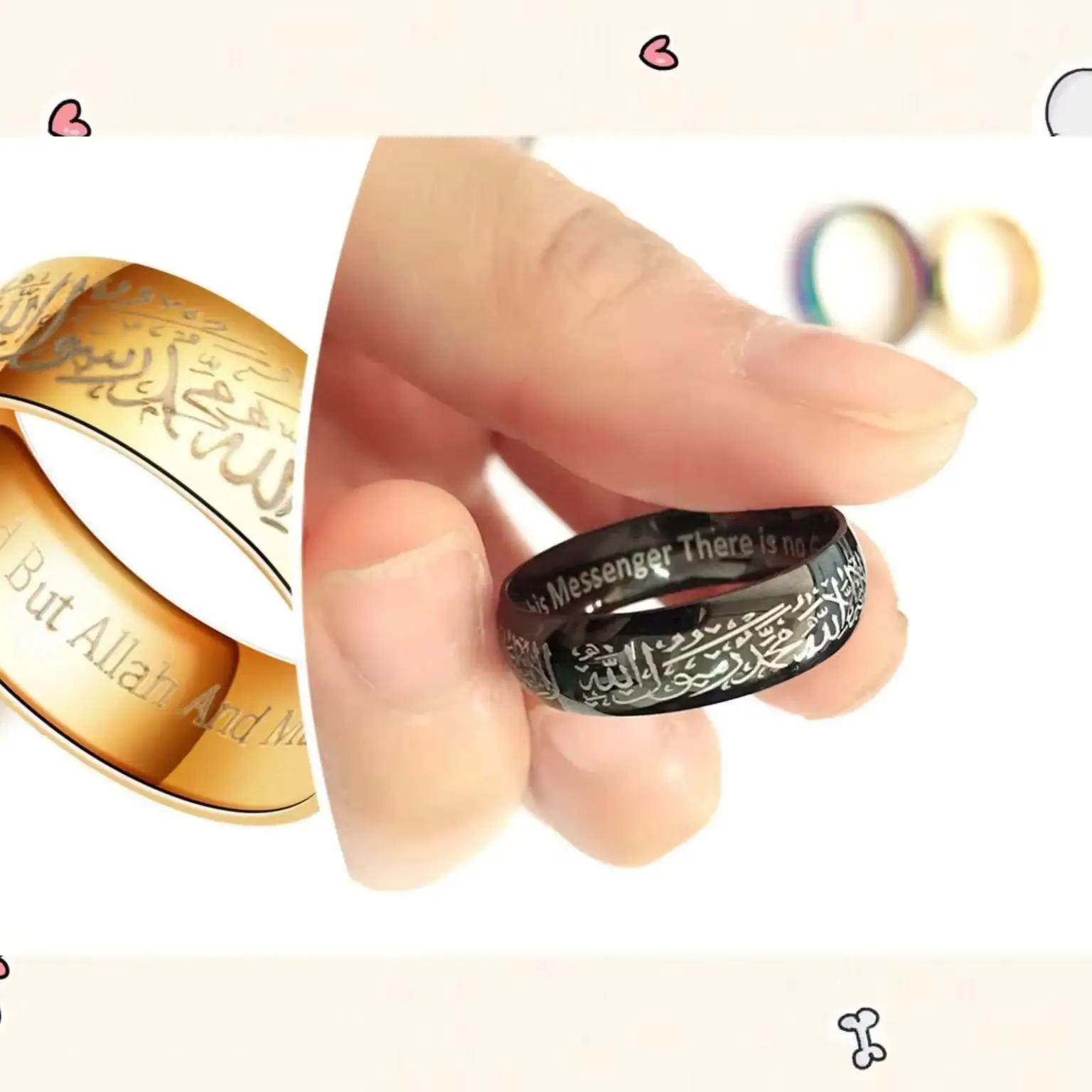 2026 New Trendy Titanium Steel Quran Messager Rings Muslim Religious Islamic Words Arabic God Ring For Men Women
