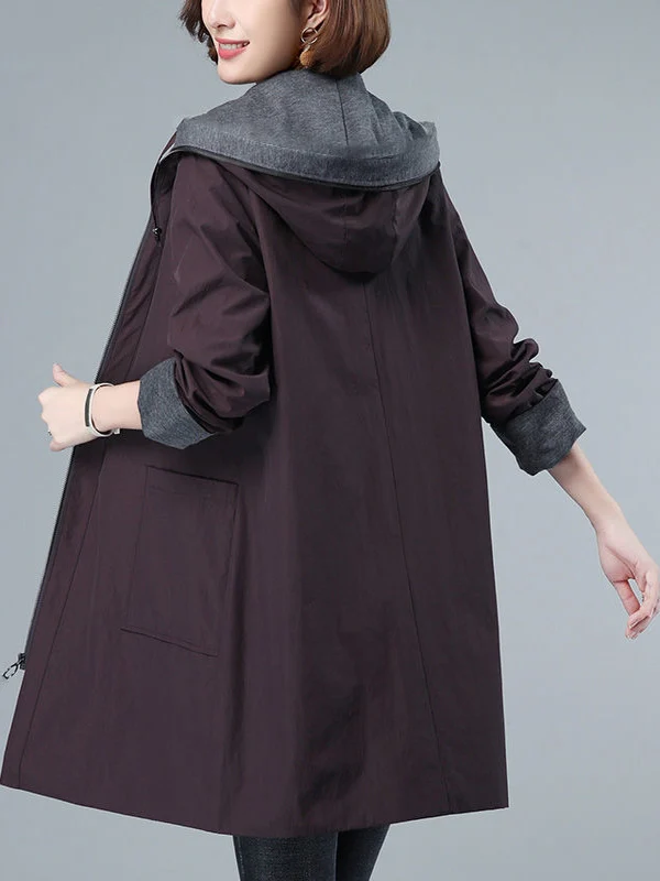 Loose Longline Jaet Korean Sle High Waist Polyester Fiber Autumn Spring plus Size Women's Outerwear Slimming Mom Coat